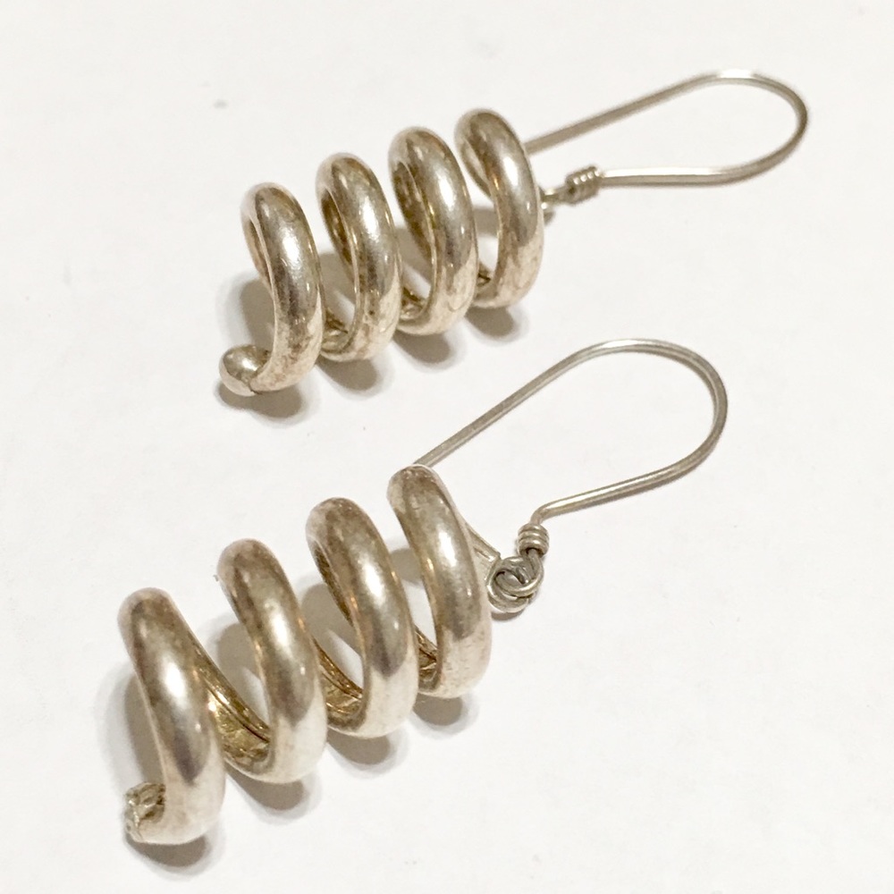 Silver Spiral Earrings